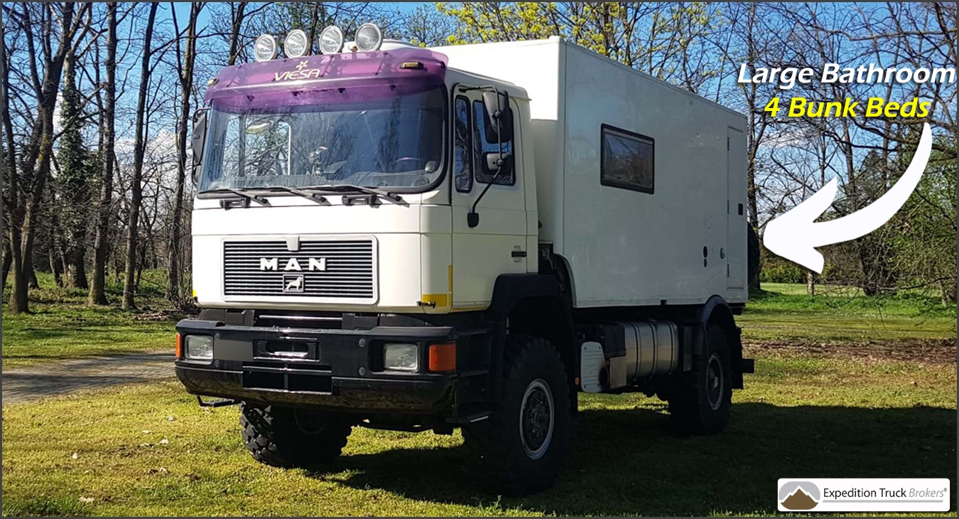 MAN F90 19.372 4x4 Camion Camping Car Raid 