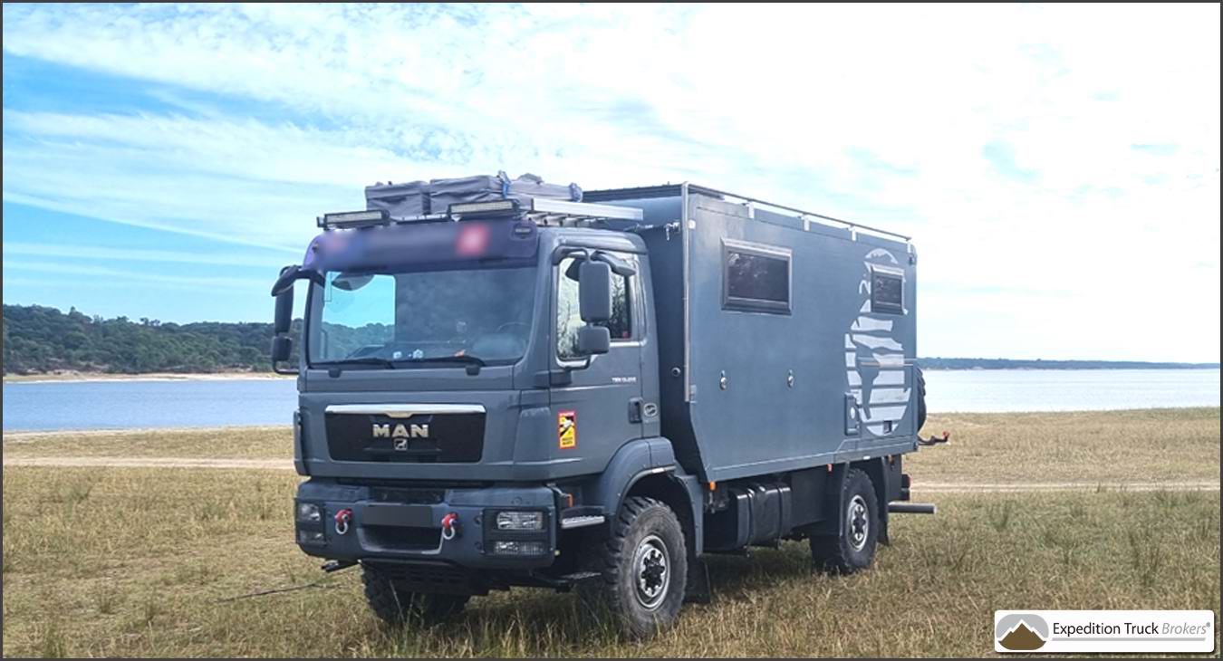 MAN TGM 13.280 Expedition Truck for a 2+ person crew with a motorcycle platform
