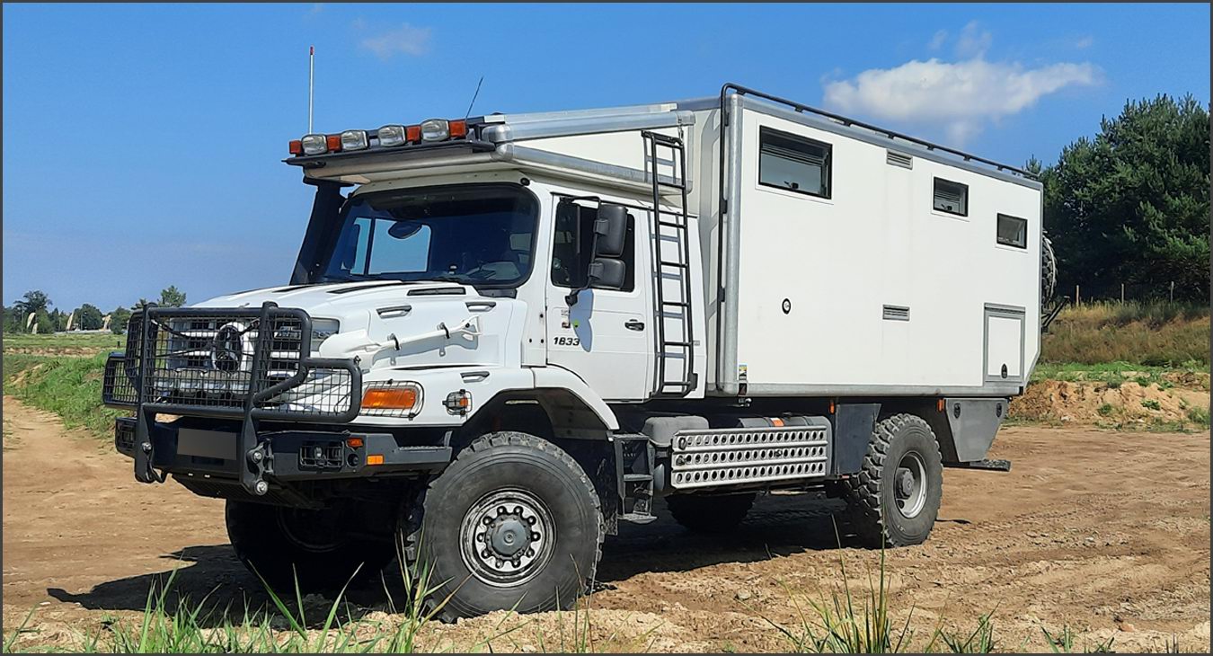 Mercedes Zetros 4x4 Fernreisemobil im Gelände