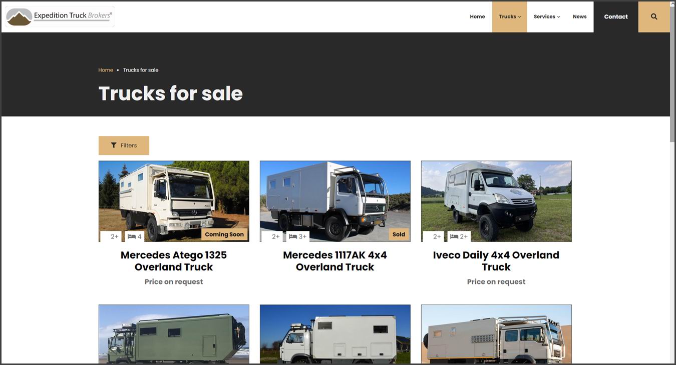 New Overland Expedition and Chassis trucks for sale