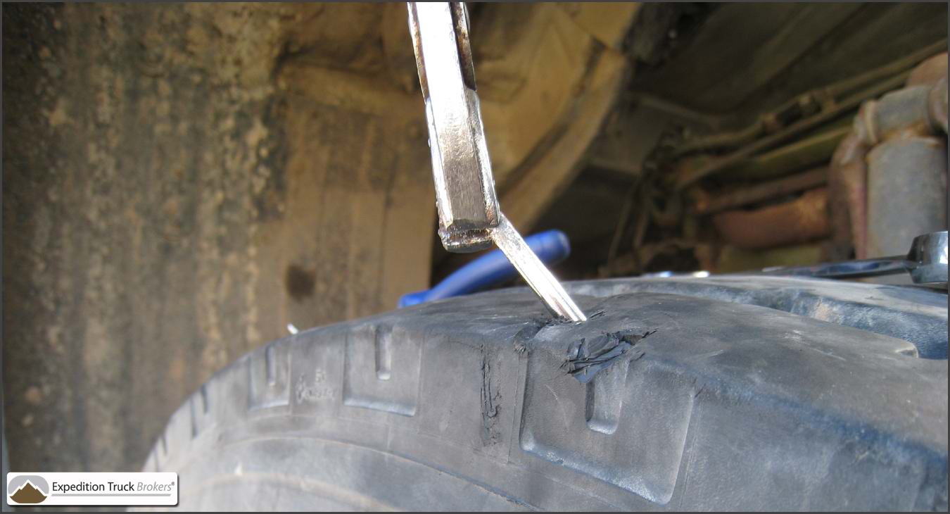 Long nail in Michelin XZY-2 Overland Truck Tire