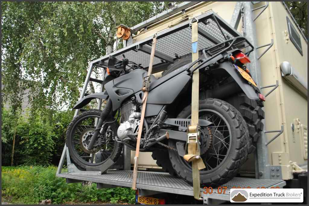 Motorcycle carrier for an Expedition Truck