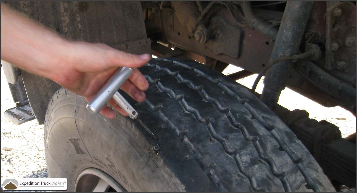 Overland Truck Tire puncture repair