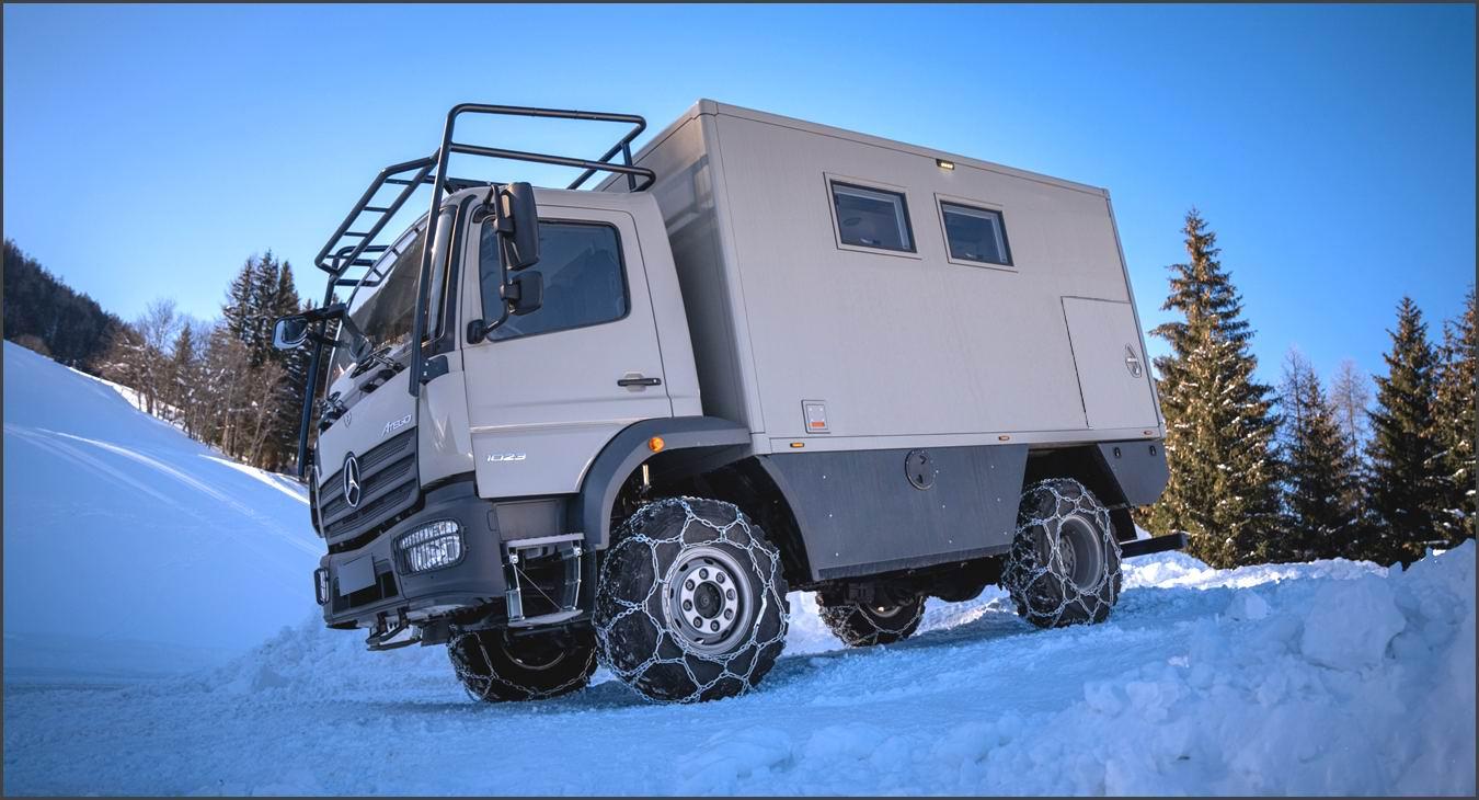 Mercedes Camion Camping Car tout terrain 4x4