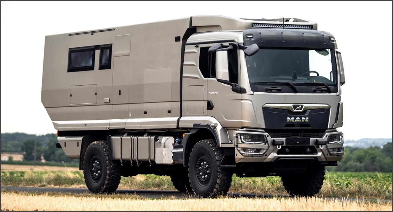 MAN TGM 13.290 Camion Camping Car Tout Terrain en carbone 