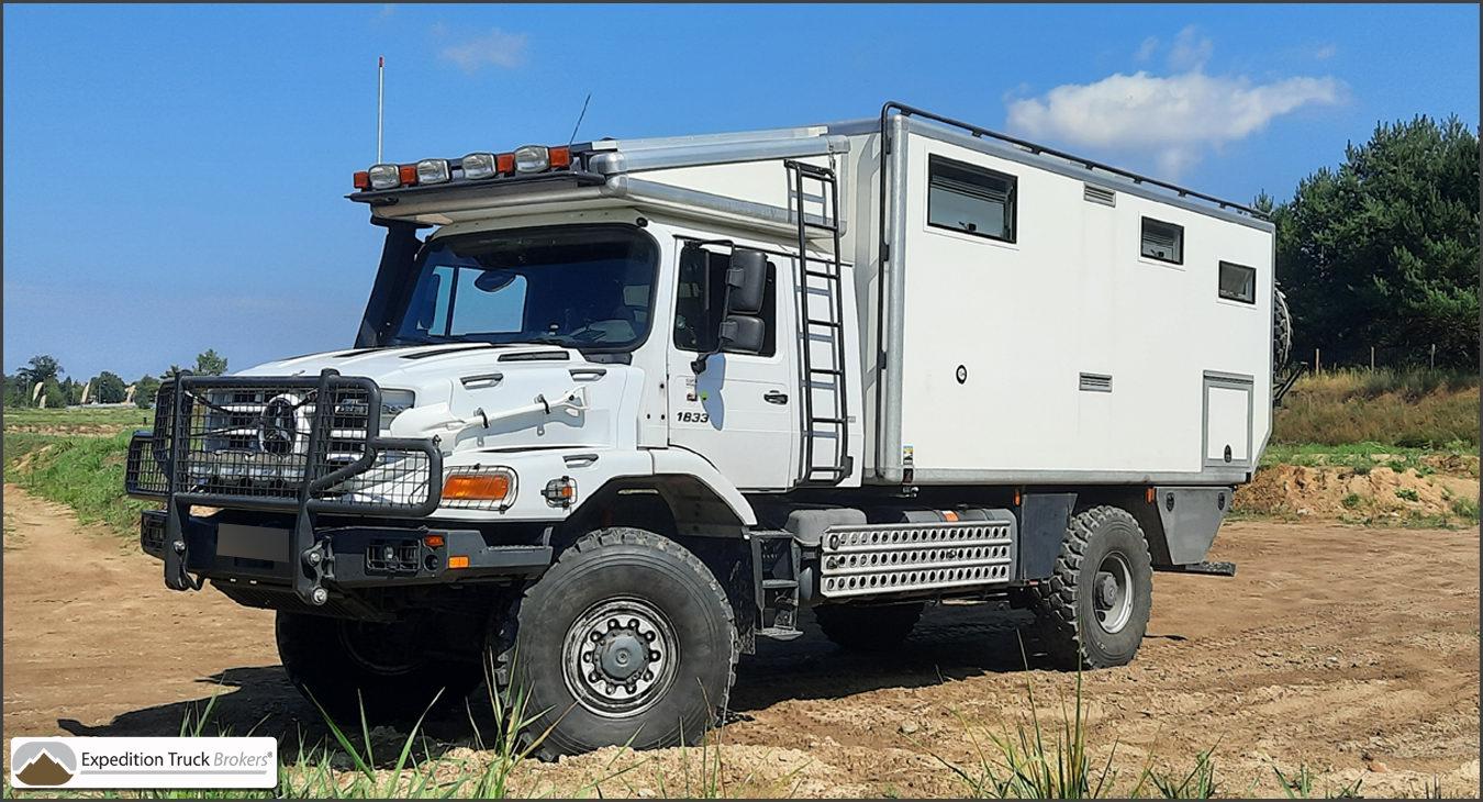 Mercedes Zetros 1833 Overland Truck with motorcycle platform Mercedes Zetros 1833 Overland Truck in terrain